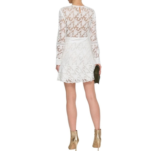 Ba&sh | Robe Aphrodite White Crochet Lace Mini Dress - Picture 2 of 8